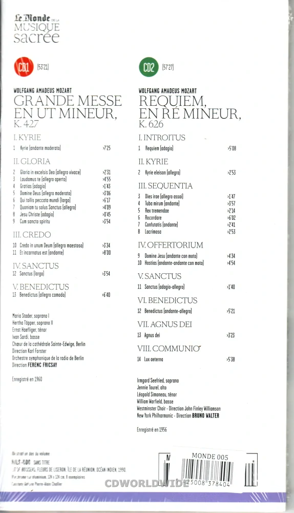 Wolfgang Amadeus Mozart: Great Mass in C minor, K. 427 • Requiem in D minor, K. 626 (2CD)