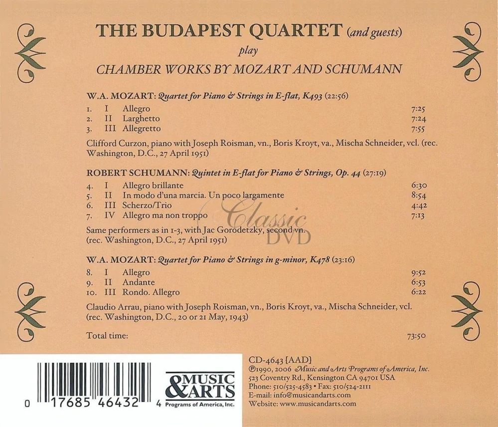 W. A. Mozart / Robert Schumann - Chamber Works (CD)