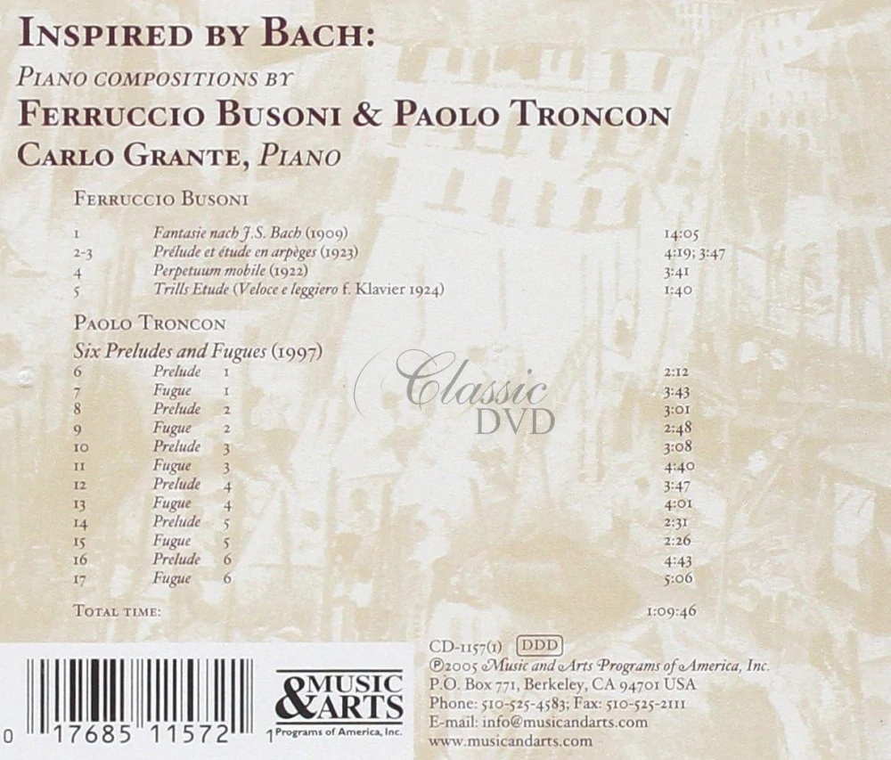 Inspired by Bach: Works for Piano by Ferruccio Busoni & Paolo Troncon (CD)
