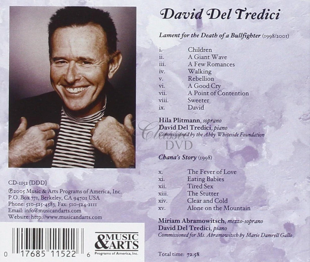 David Del Tredici - Two Song Cycles for Voice and Piano (CD)
