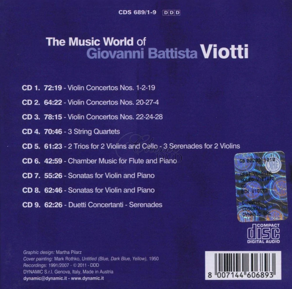 Giovanni Battista Viotti - The Music World (9CD)