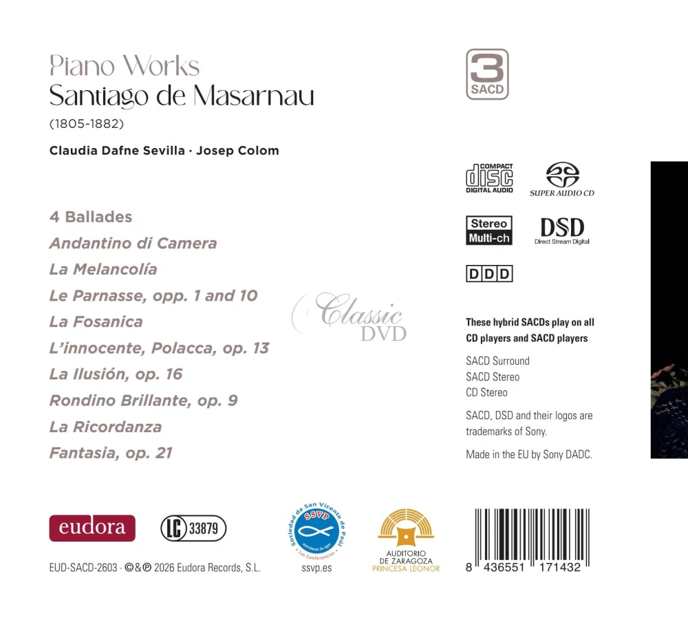 Santiago de Masarnau: Piano Works (3SACD)