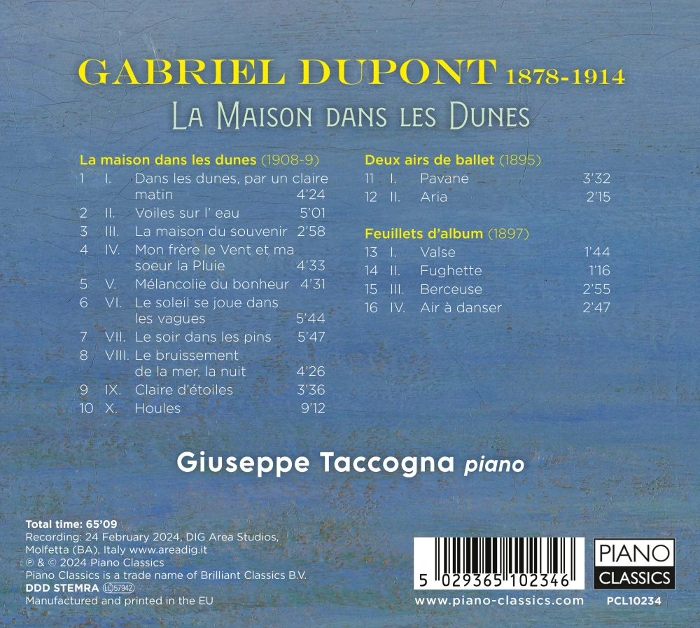 Gabriel Dupont: La maison dans les dunes (CD)