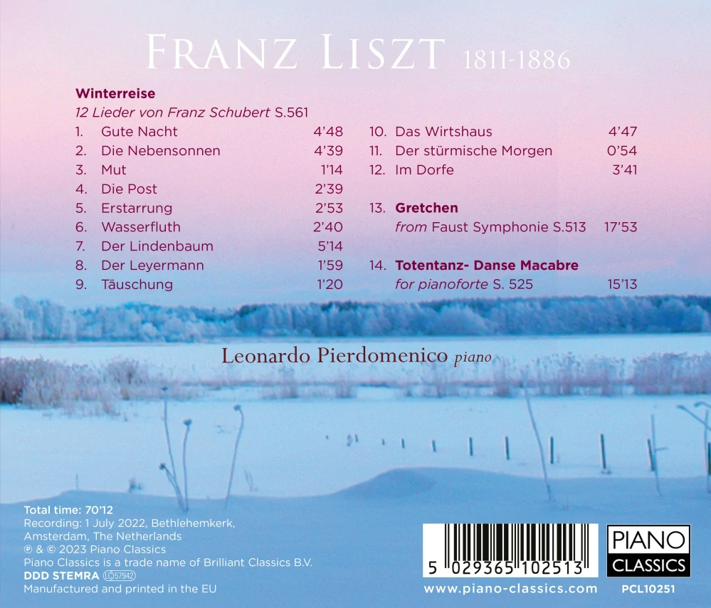 Franz Liszt (1811–1886): Winterreise (after Schubert) · Gretchen · Totentanz (CD)