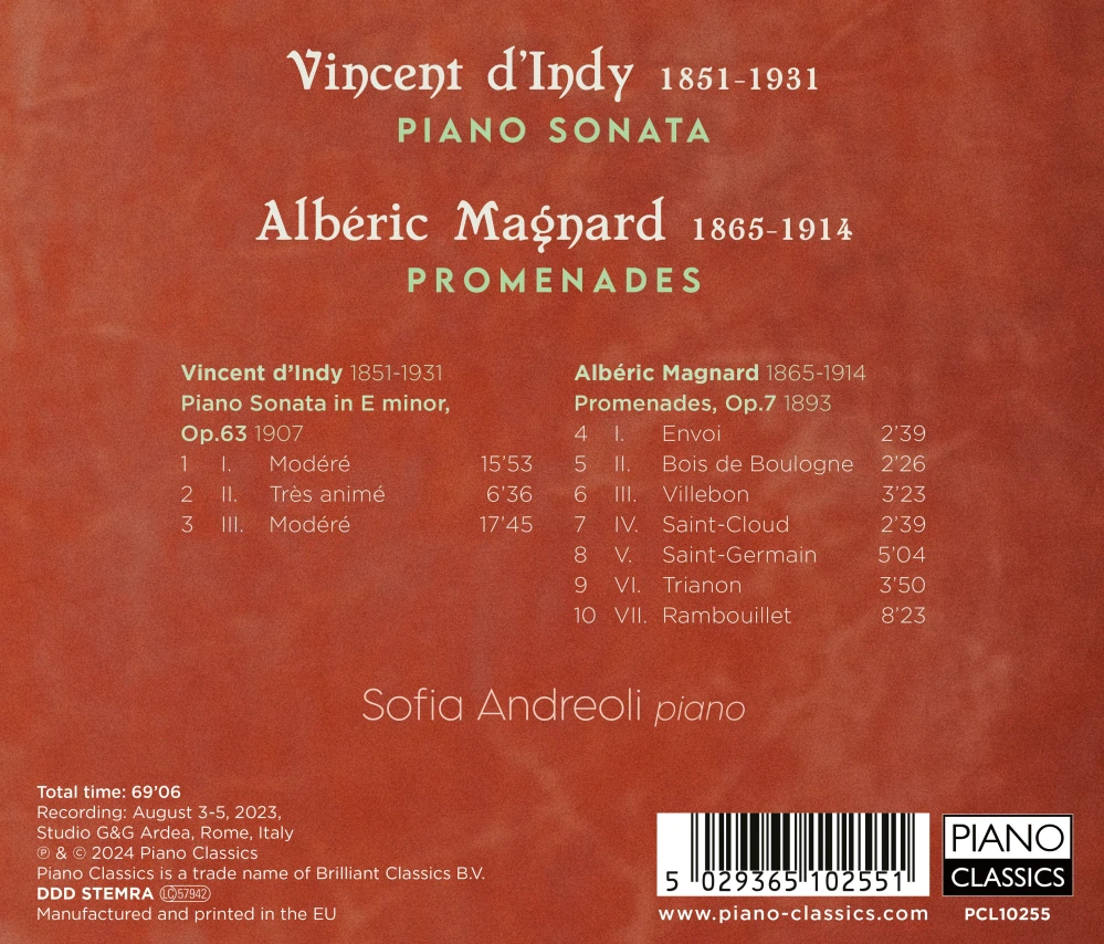 Vincent d’Indy (1851–1931) Piano Sonata · Albéric Magnard (1865–1914) Promenades (CD)