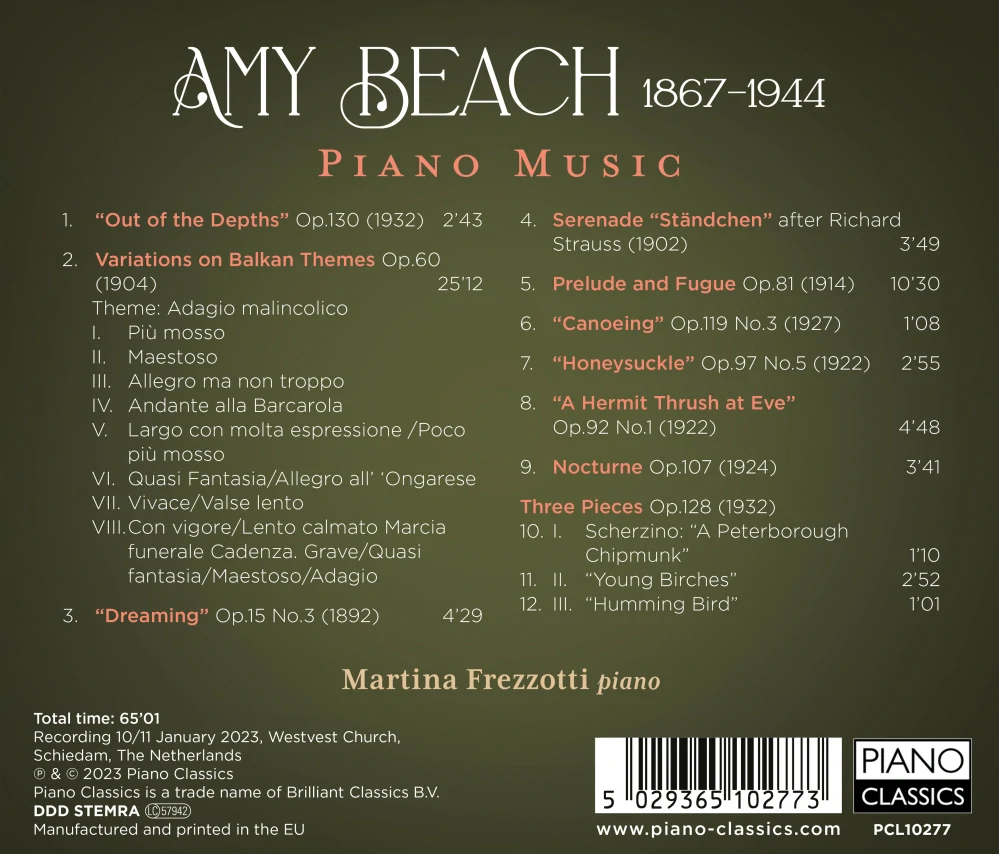 Amy Beach (1867–1944) : Piano Music (CD)