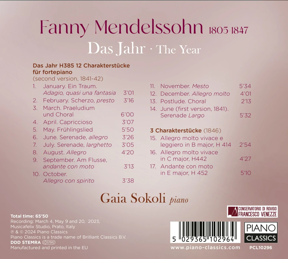 Fanny Mendelssohn (1805–1847) Das Jahr – The Year (CD)