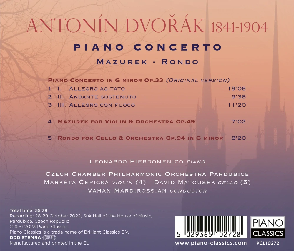 Antonín Dvořák (1841–1904) : Piano Concerto • Mazurek • Rondo (CD)