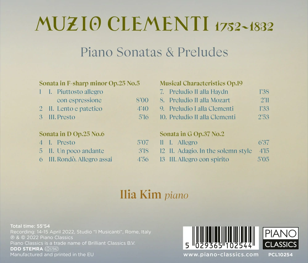 Muzio Clementi (1752–1832) : Piano Sonatas & Preludes (CD)