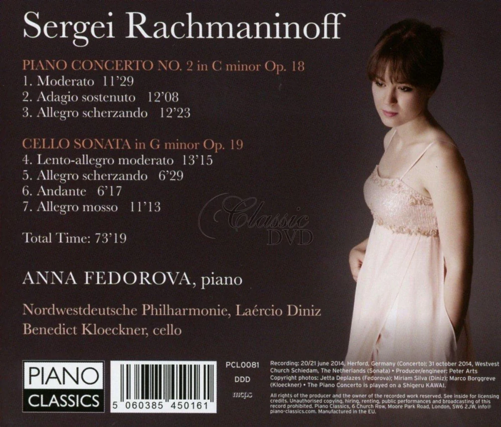 Sergei Rachmaninov (1873–1943) - Piano Concerto No. 2 • Cello Sonata (CD)