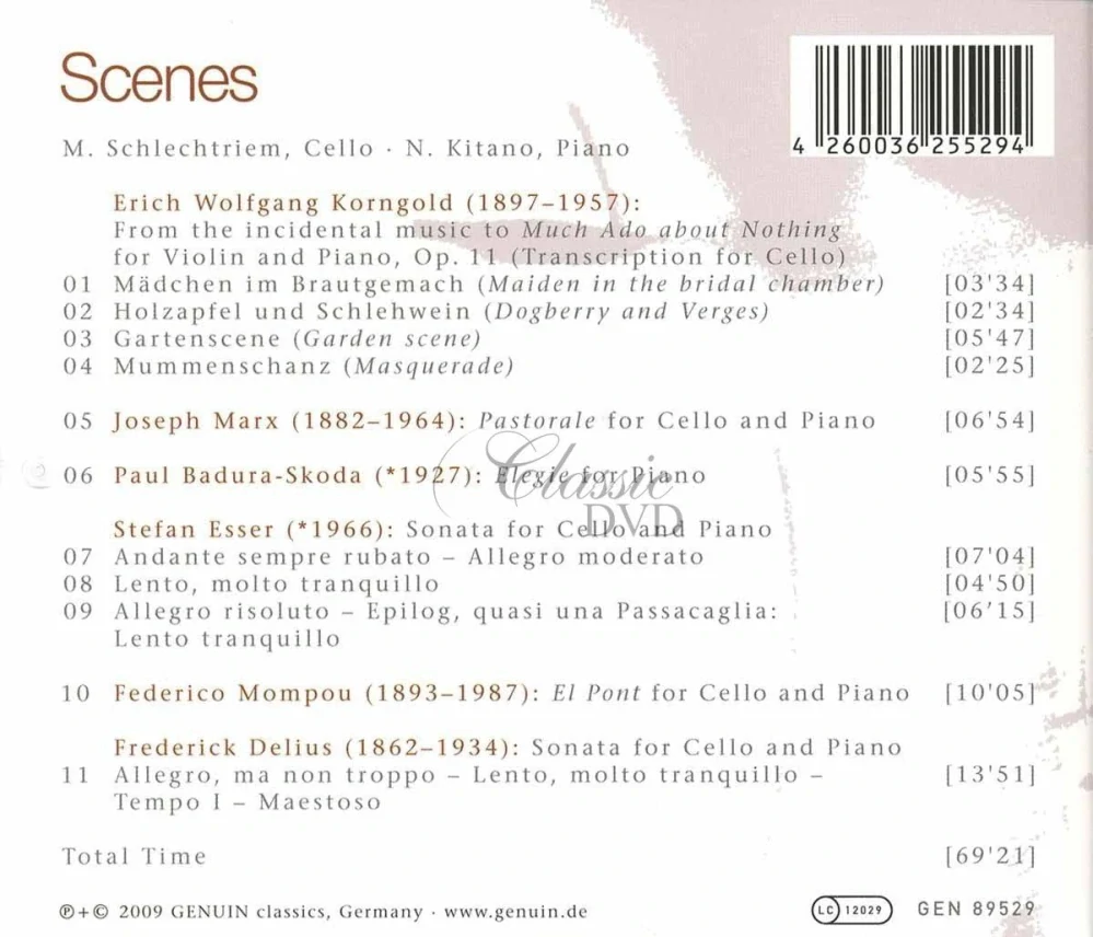Scenes - Works for Cello and Piano (CD)