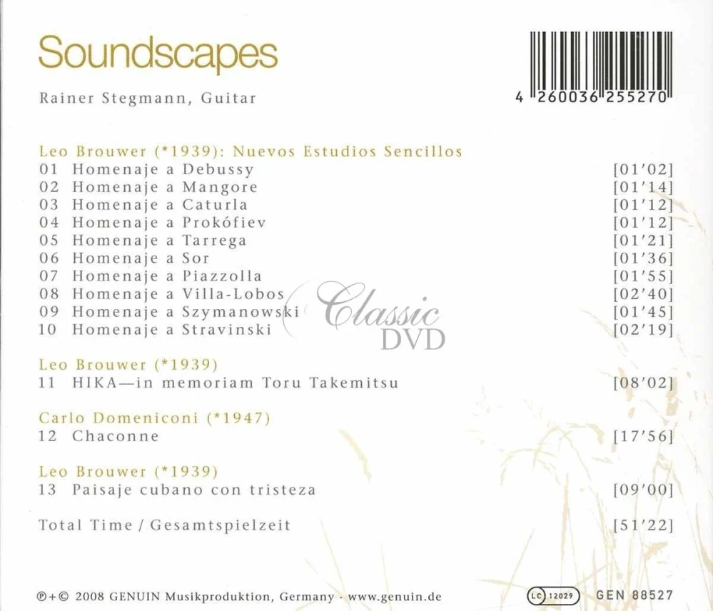 Soundscapes – Guitar Music by Leo Brouwer & Carlo Domeniconi (CD)