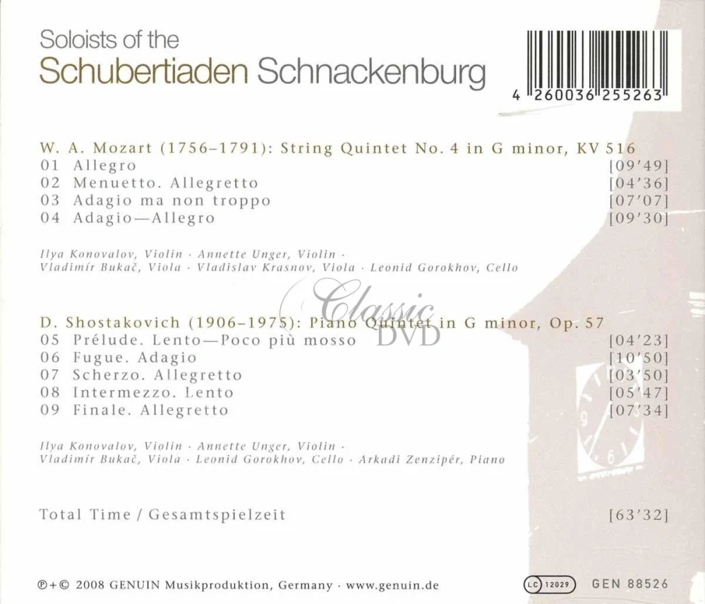 Wolfgang Amadeus Mozart (1756–1791), Dmitri Shostakovich (1906–1975) - Soloists of the Schubertiaden Schnackenburg (CD)