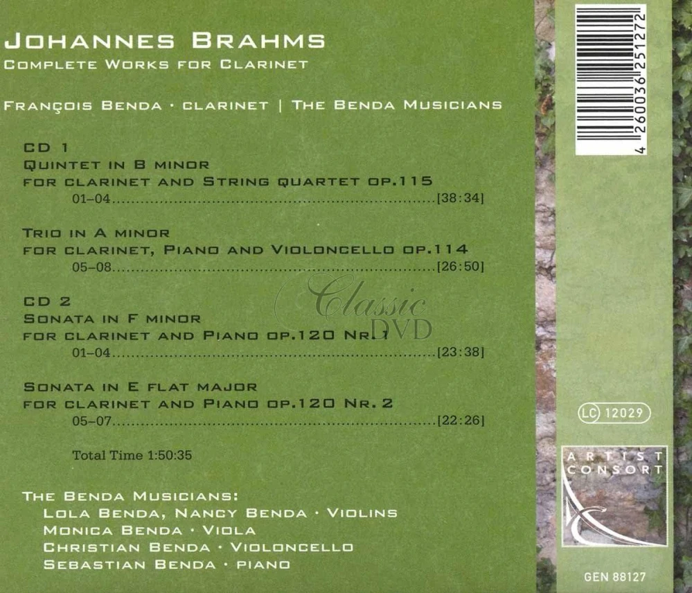 Johannes Brahms – Complete Works for Clarinet (2CD)