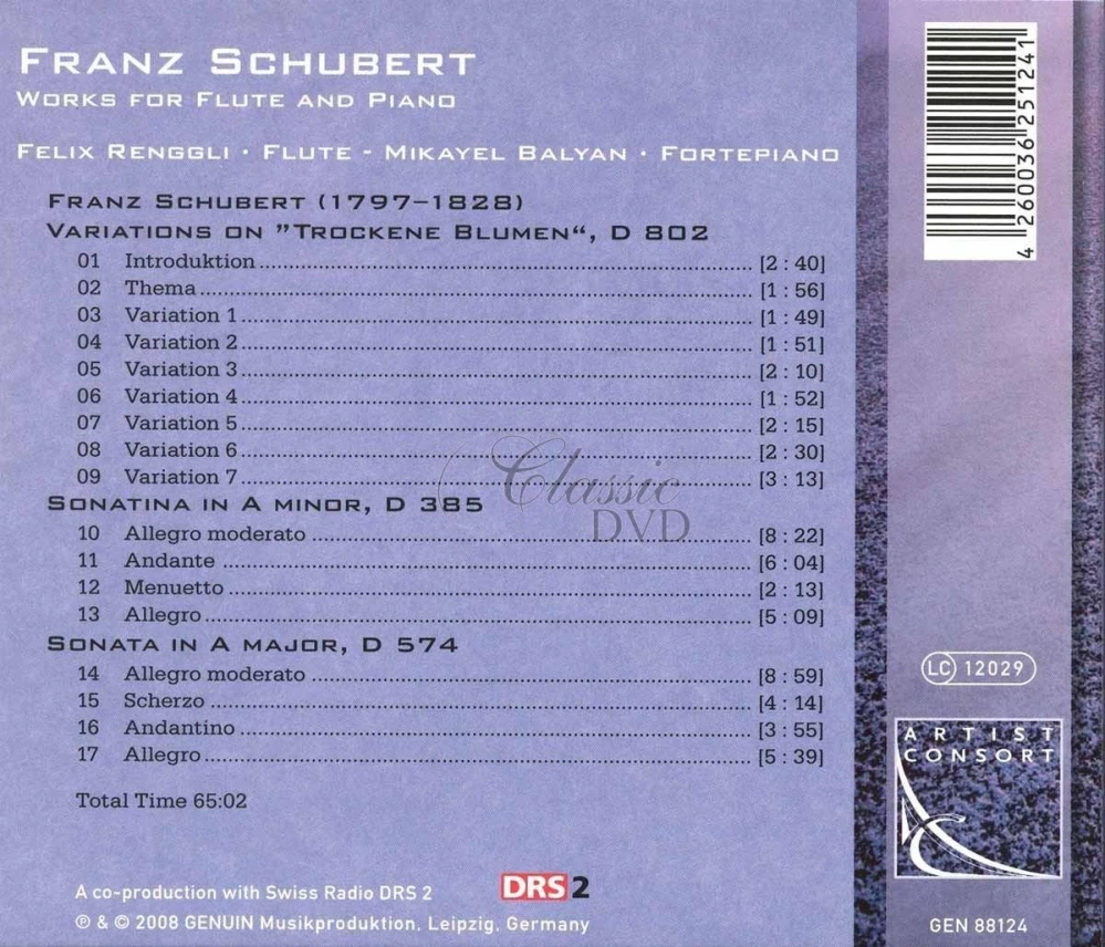Franz Schubert – Works for Flute and Piano (CD)