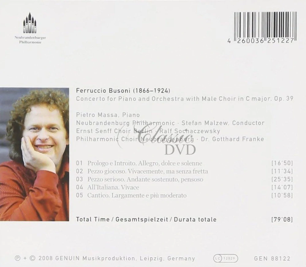 Ferruccio Busoni – Piano Concerto with Male Choir, Op. 39 (CD)