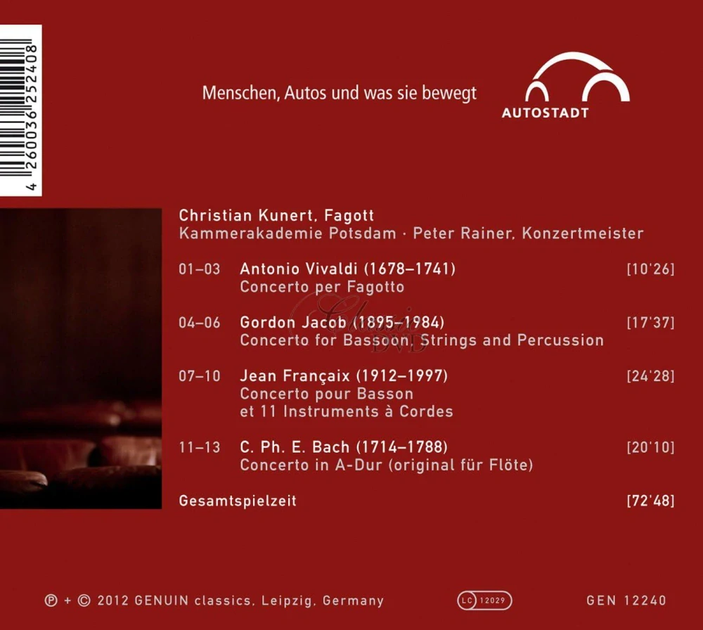 Fagottkonzerte - Antonio Vivaldi · Gordon Jacob · Jean Françaix · Carl Philipp Emanuel Bach (CD)