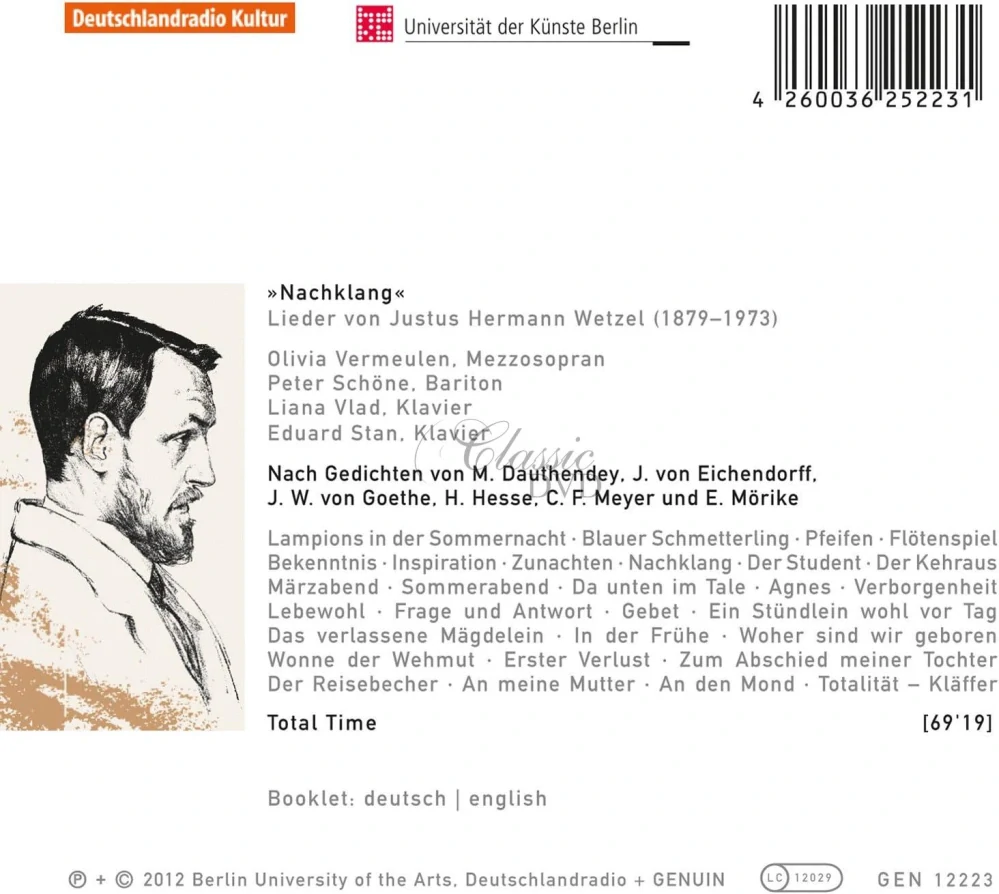 Nachklang – Lieder von Justus Hermann Wetzel (CD)