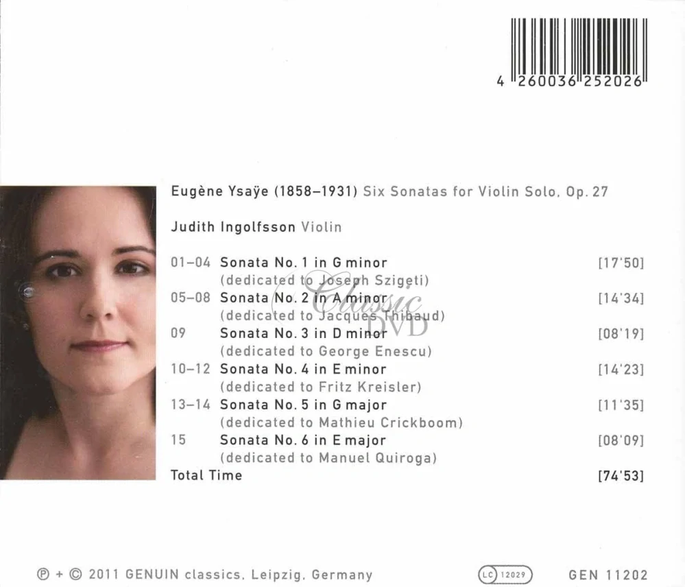 Eugène Ysaÿe – Six Sonatas for Violin Solo, Op. 27 (CD)
