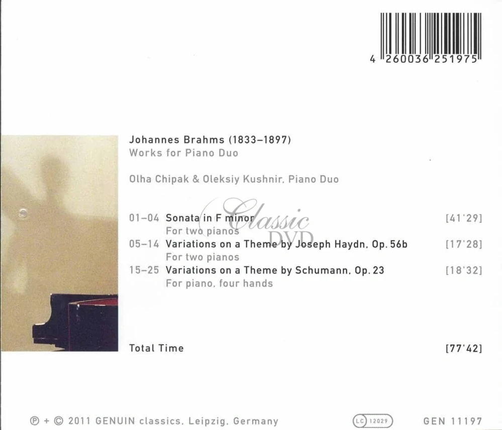 Johannes Brahms – Works for Piano Duo (CD)