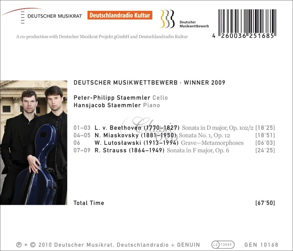 Duo Staemmler - Works for Cello and Piano by Beethoven, Miaskovsky, Lutosławski, Strauss (CD)