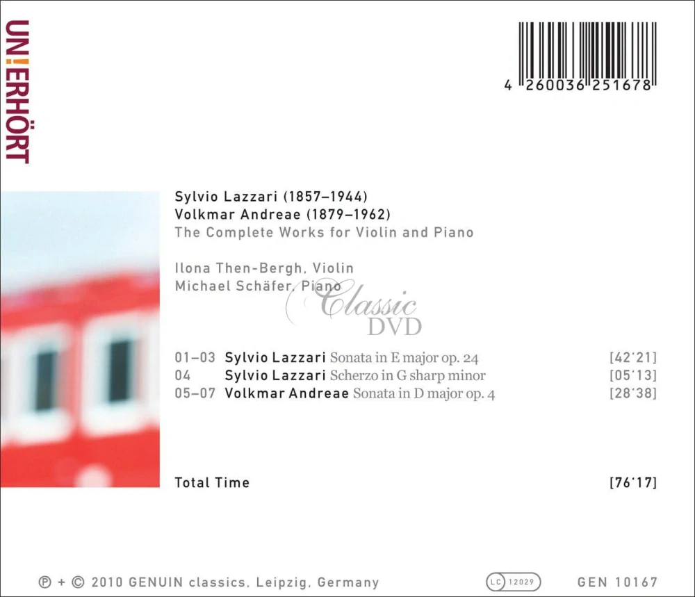 Sylvio Lazzari (1857–1944) · Volkmar Andreae (1879–1962) - The Complete Works for Violin and Piano (CD)