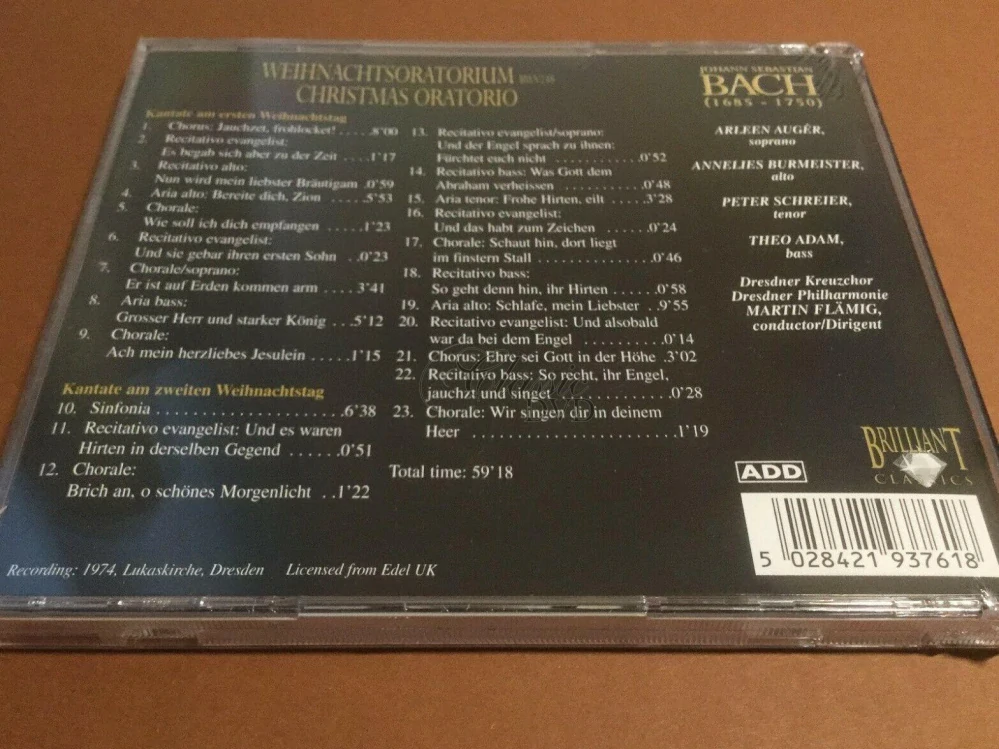 BACH Christmas Oratorio / Cantata 1-2 (CD)
