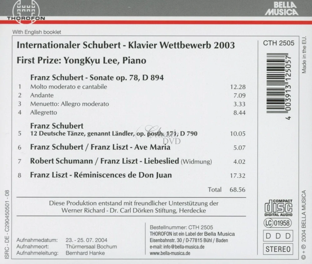 Internationaler Schubert-Klavier Wettbewerb 2003 (CD)