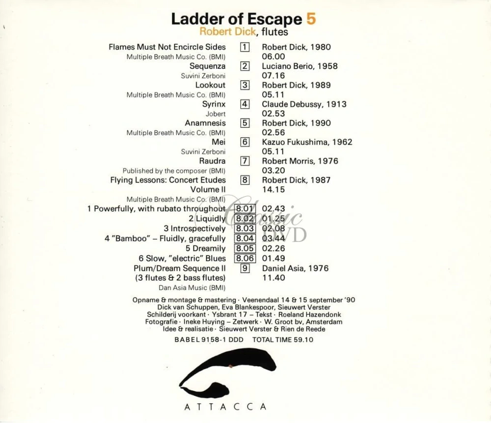 Ladder of Escape 5: Robert Dick – flutes (CD)