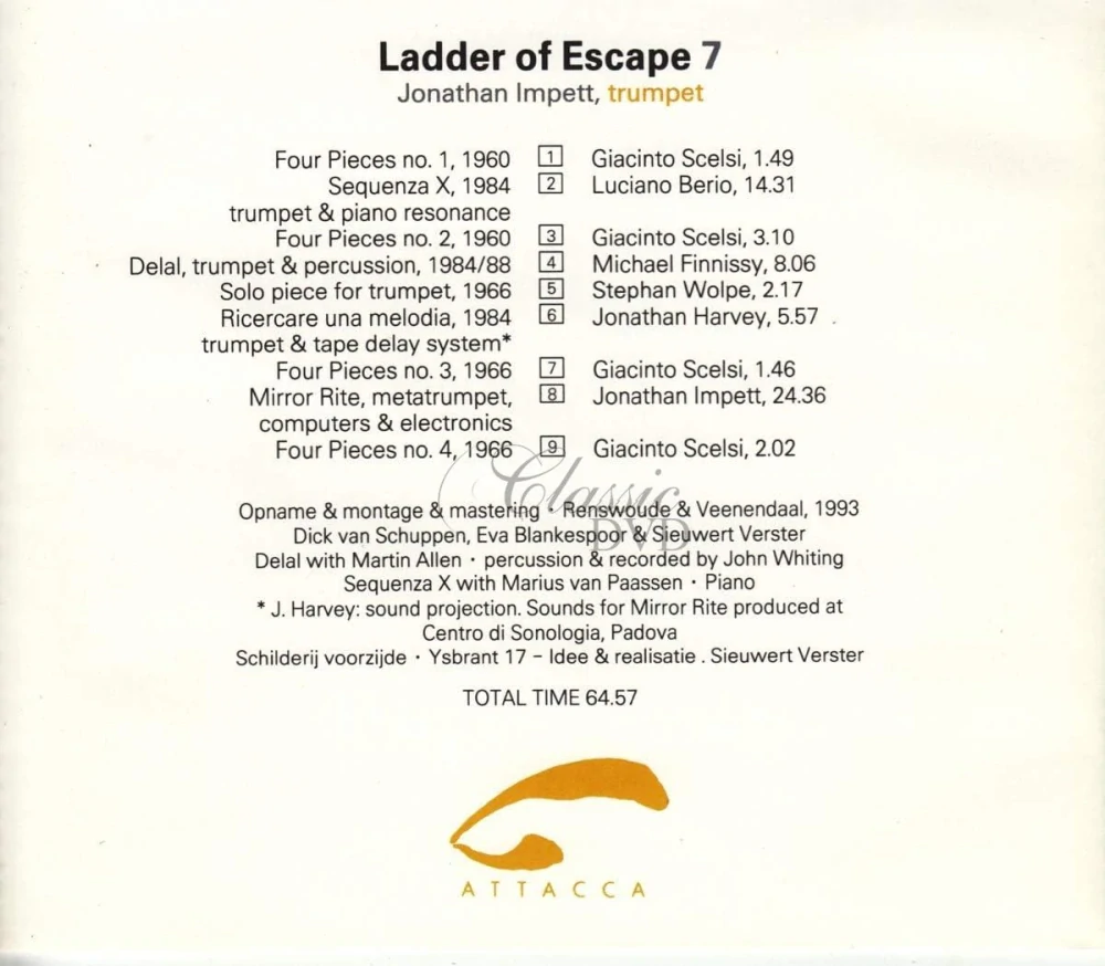 Ladder of Escape 7 : Jonathan Impett – trumpet (CD) (CD)