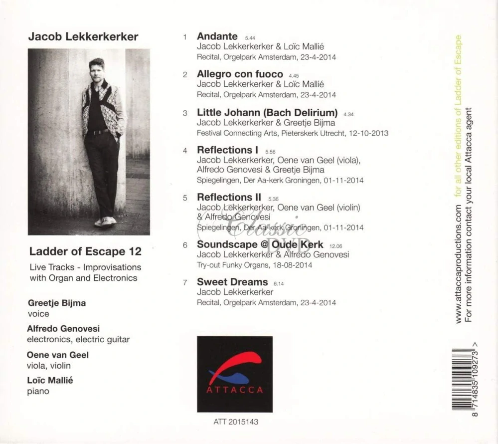 Ladder of Escape 12 : Jacob Lekkerkerker – organ (CD)