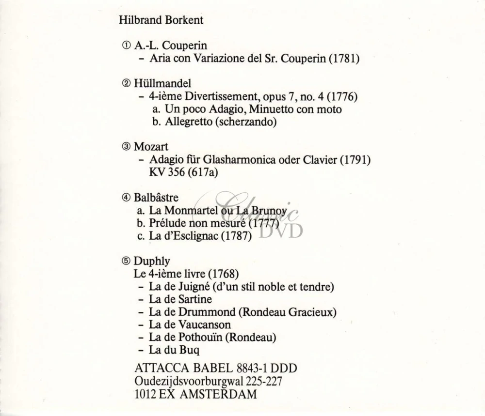 Hilbrant Borkent – Fortepiano Taskin (CD)