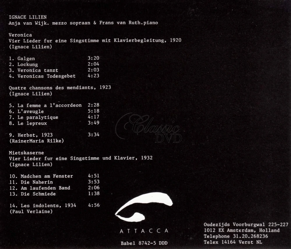 Ignace Lilien – Liederen 1920 – 1935 (CD)