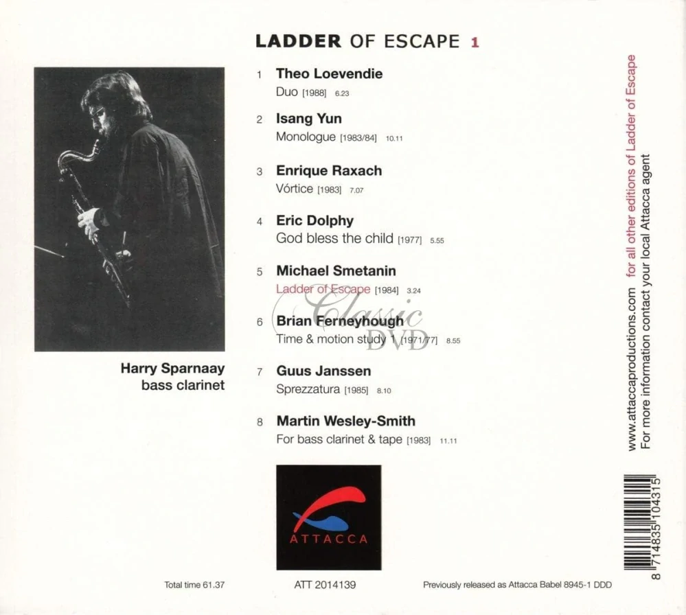 Ladder of Escape 1 : Harry Sparnaay – Bass Clarinet (CD)