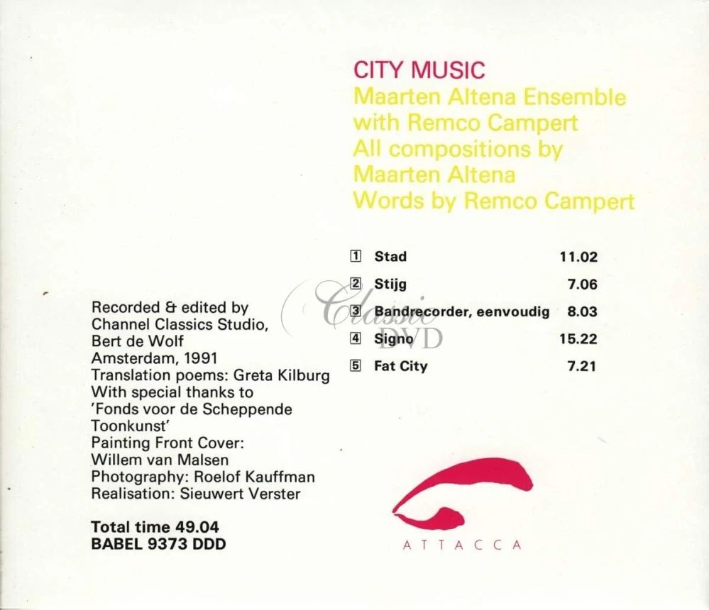 Maarten Altena & Remco Campert – City Music (CD)