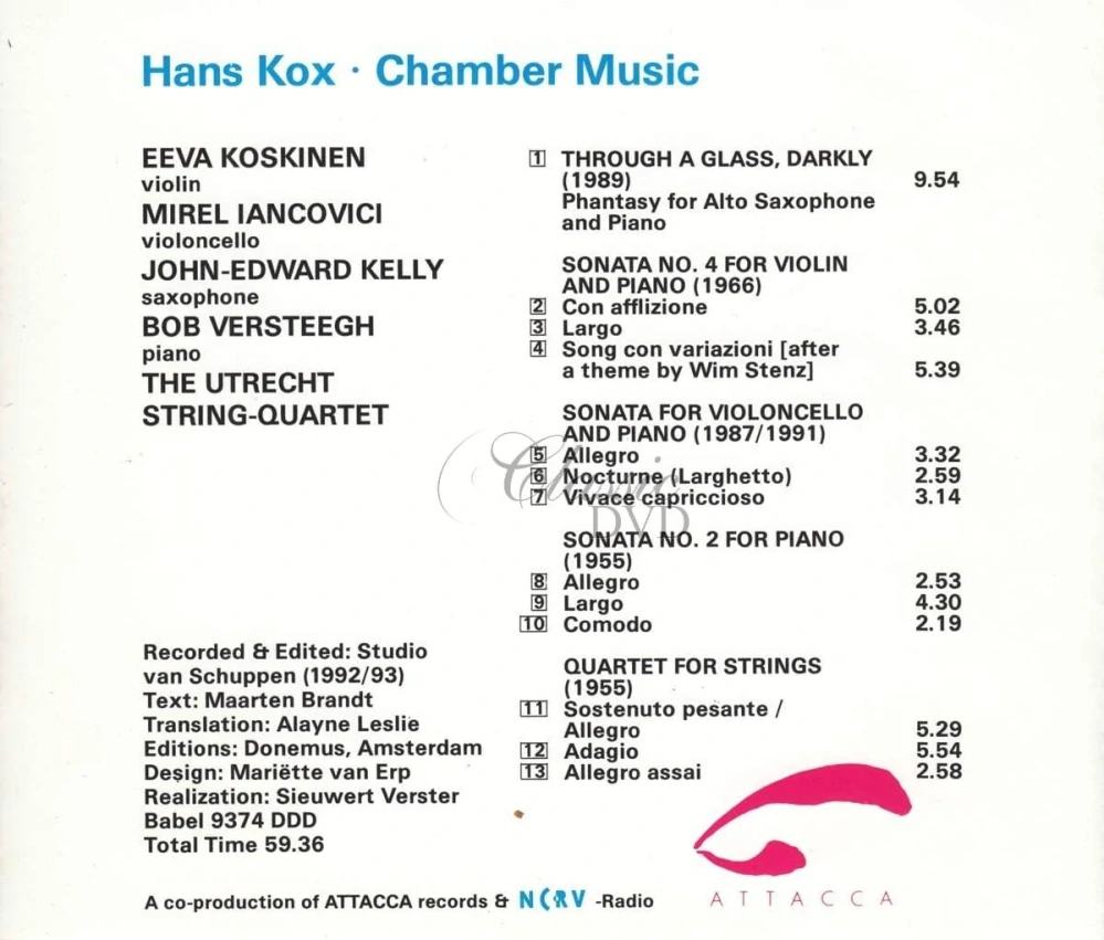 Hans Kox – Chamber Music (CD)