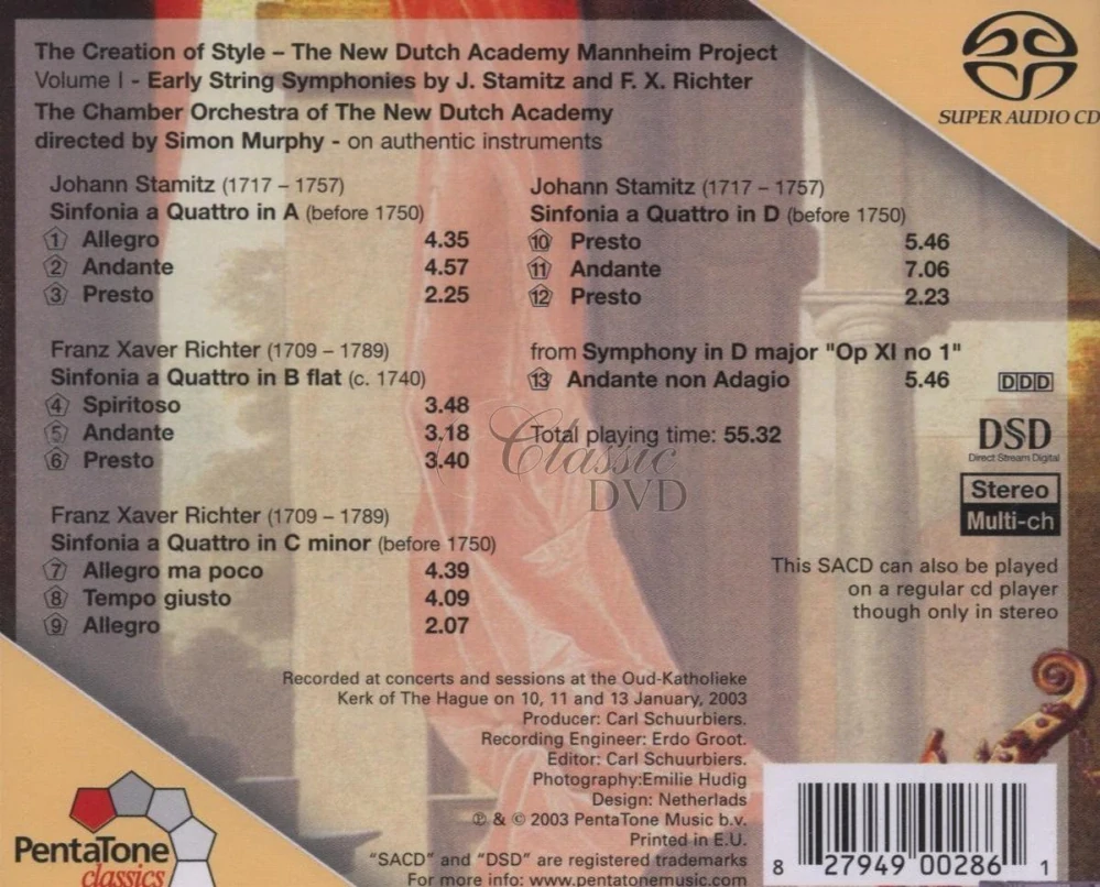 The New Dutch Academy Mannheim Project, Volume I: Early String Symphonies (SACD)