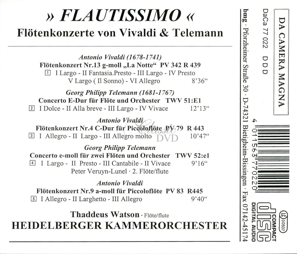 Flautissimo: Vivaldi & Telemann - Flute Concertos (CD)