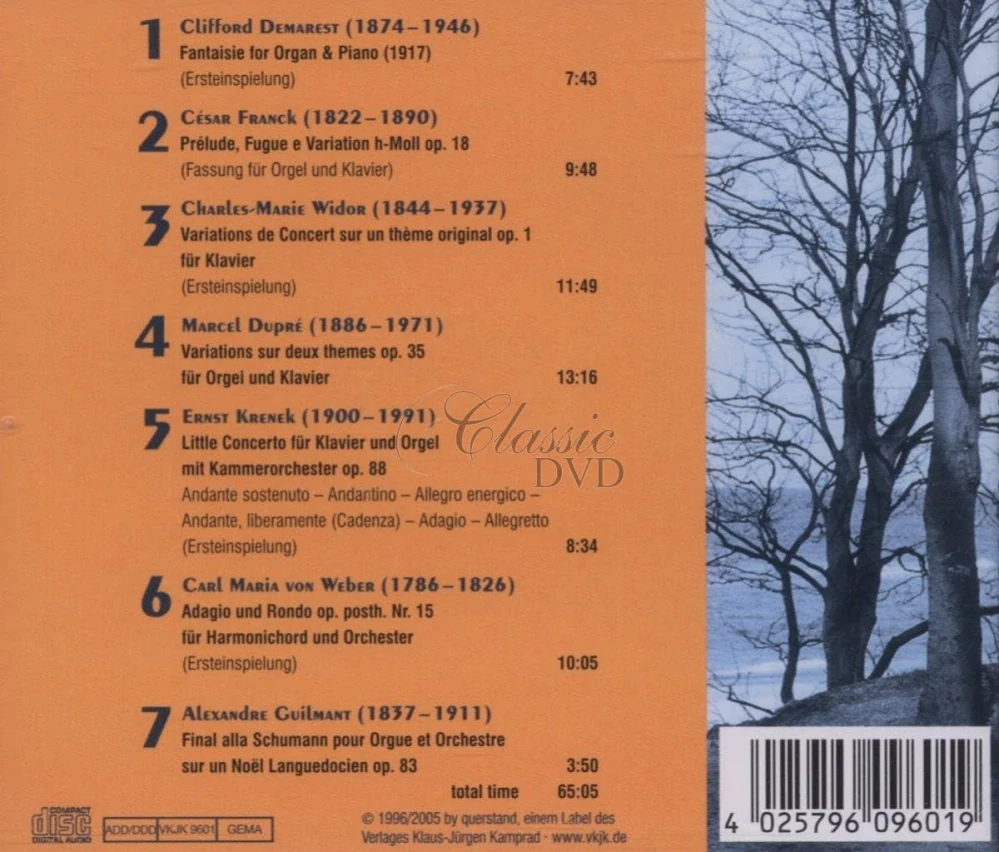 Organ and Piano · Organ and Orchestra (CD)