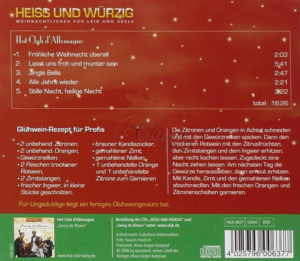 Heiss und Würzig – Weihnachtliches für Leib und Seele (CD)