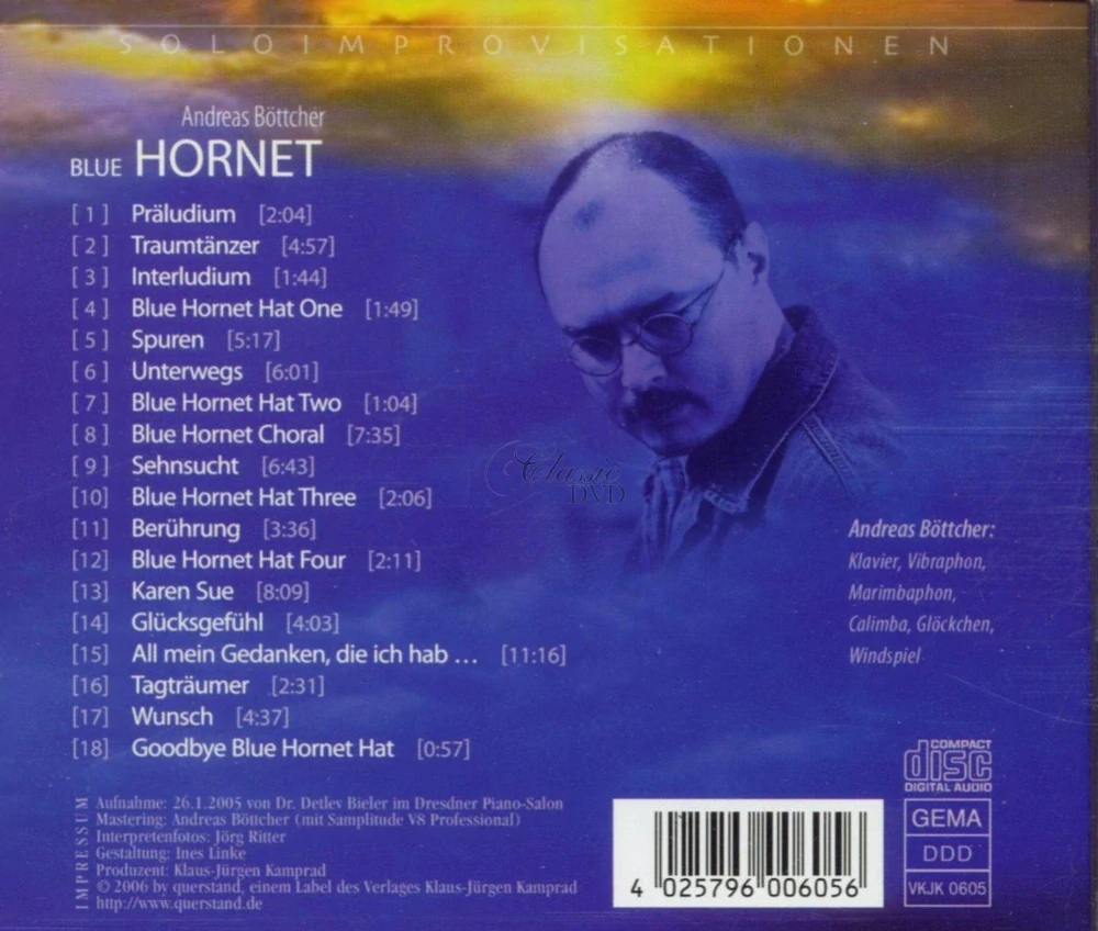 Andreas Böttcher: Blue Hornet – Solo Improvisationen (CD)