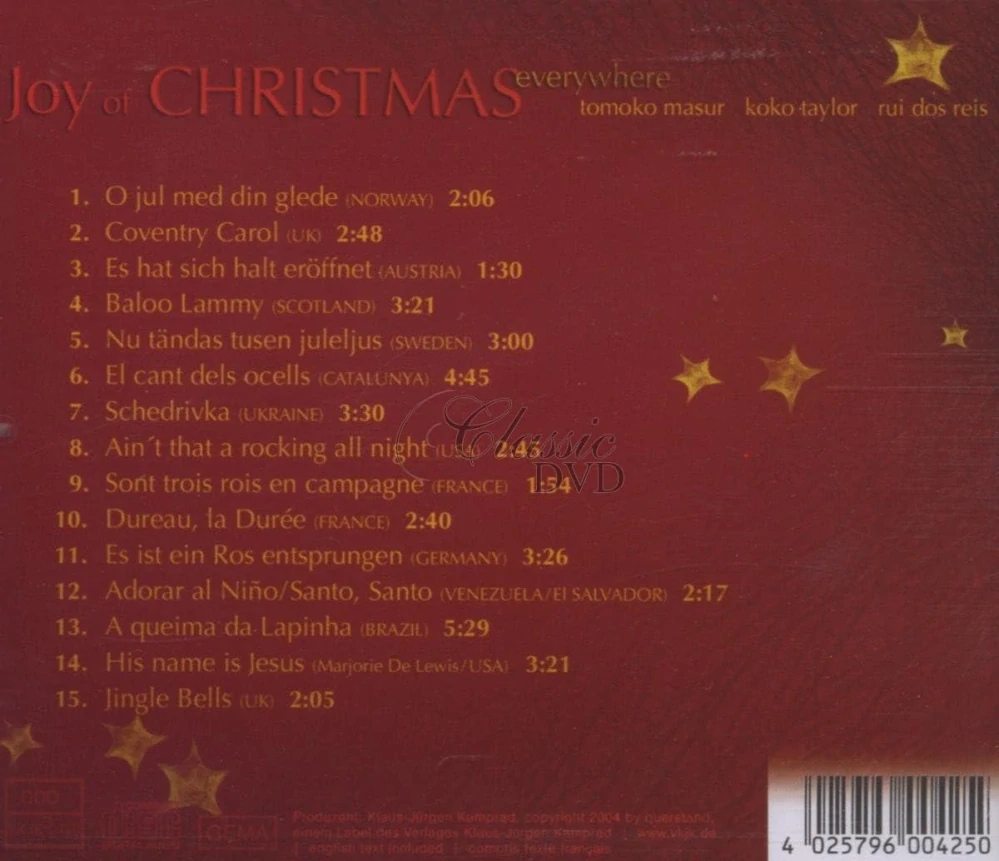 Joy of Christmas Everywhere – International Christmas Carols & Songs (CD)