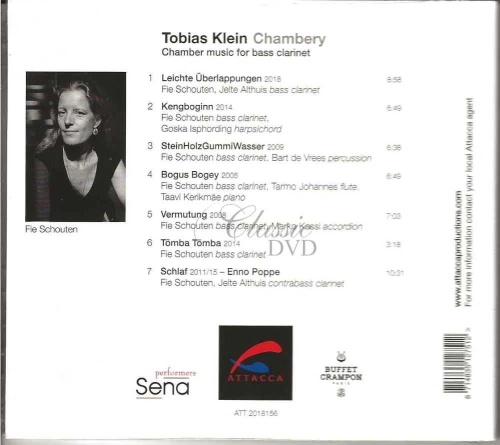 Tobias Klein: Chambery - Chamber music for bass clarinet (CD)