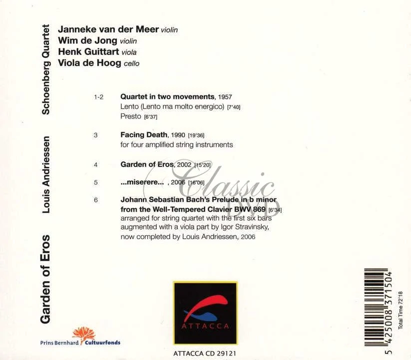 Schönberg Quartet – Louis Andriessen (CD)