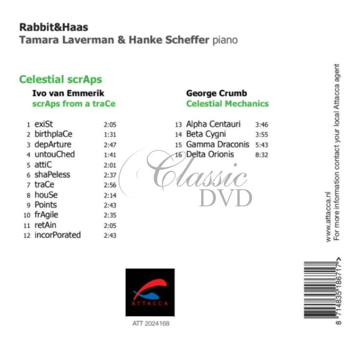Rabbit & Haas: Ivo van Emmerik - scrAps from a traCe / George Crumb - Celestial Mechanics (CD)