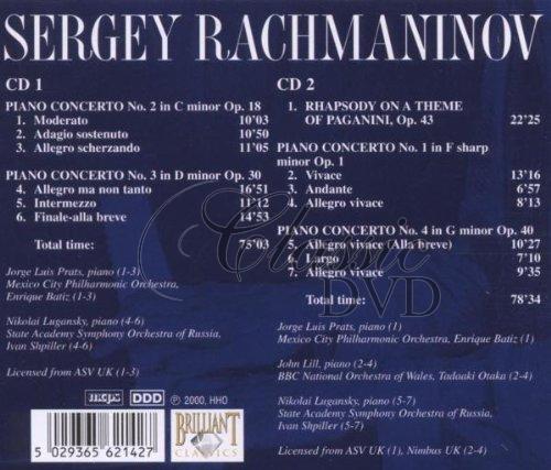 RACHMANINOV,S.: Klavírní koncerty 1-4; Rhapsody on a theme of Paganini (2CD)