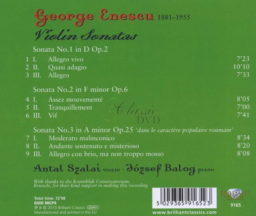 ENESCU,G.: Violin Sonatas (CD)