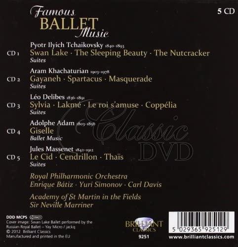 FAMOUS BALLET MUSIC:  Baletní hudba - DÁRKOVÁ EDICE (5CD)