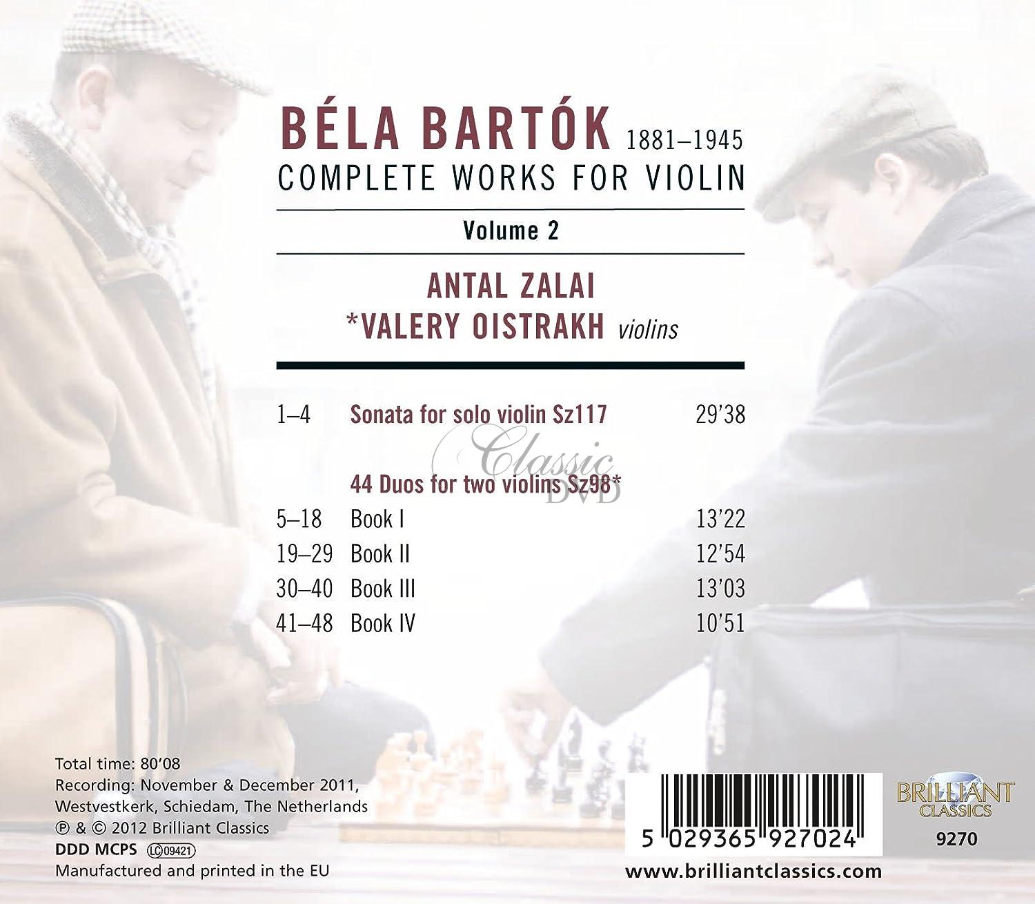 BARTOK,B.: Complete Works for Violin, vol.2 (CD)
