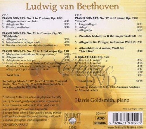 BEETHOVEN,L.V.: Klavírní sonáty / Piano sonatas. Harry Goldsmith (2CD)